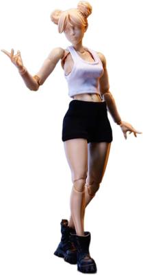Figura de Acción Femenina a Escala 1/12, Figura Corporal de Muñeca Chica Super Flexible de 6 Pulgadas con Escultura de Cabeza y Accesorios Intercambiables de Pecho y Piernas (Piel Blanca)