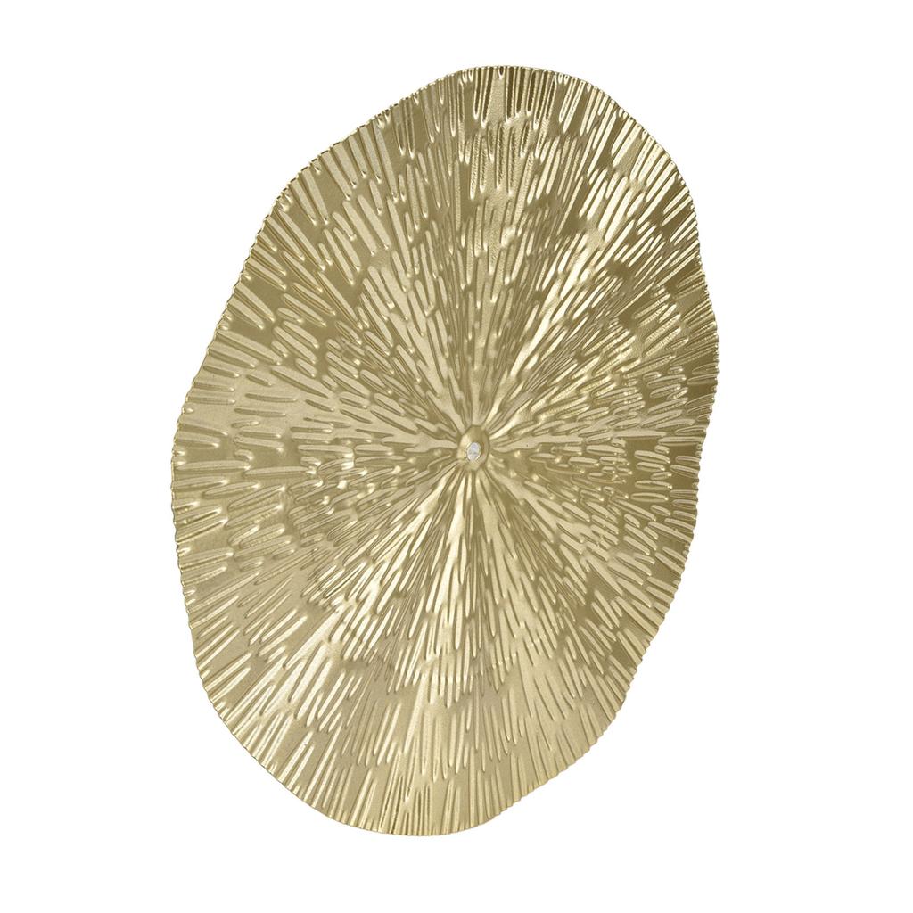 Round Wall Art Decor Elegant Style Iron Material 24.5cm/9.6in Delicate Texture Appearance Golden