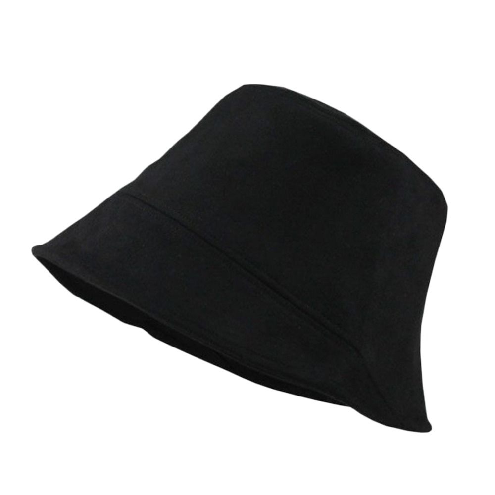 Suede Wool Bucket Hat Plush Basin Sun Cap Outdoor Panama Hat  for Women