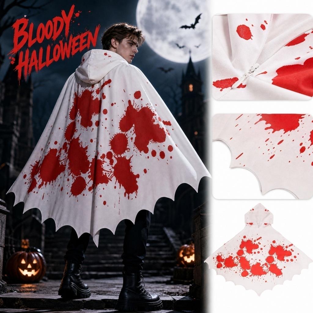 Halloween Cape Hooded Cloak for Adult Kids Costume Party Decoration and Role Play