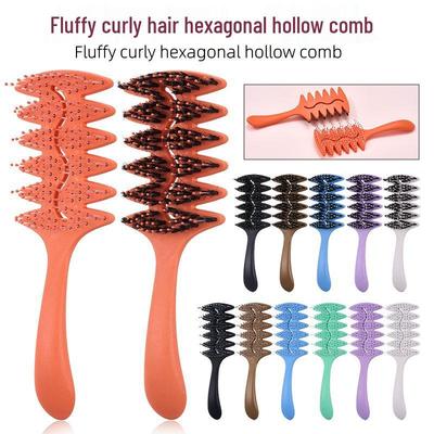 Hexagonal Hair Styling Comb for Curl, Volume, and Smoothness