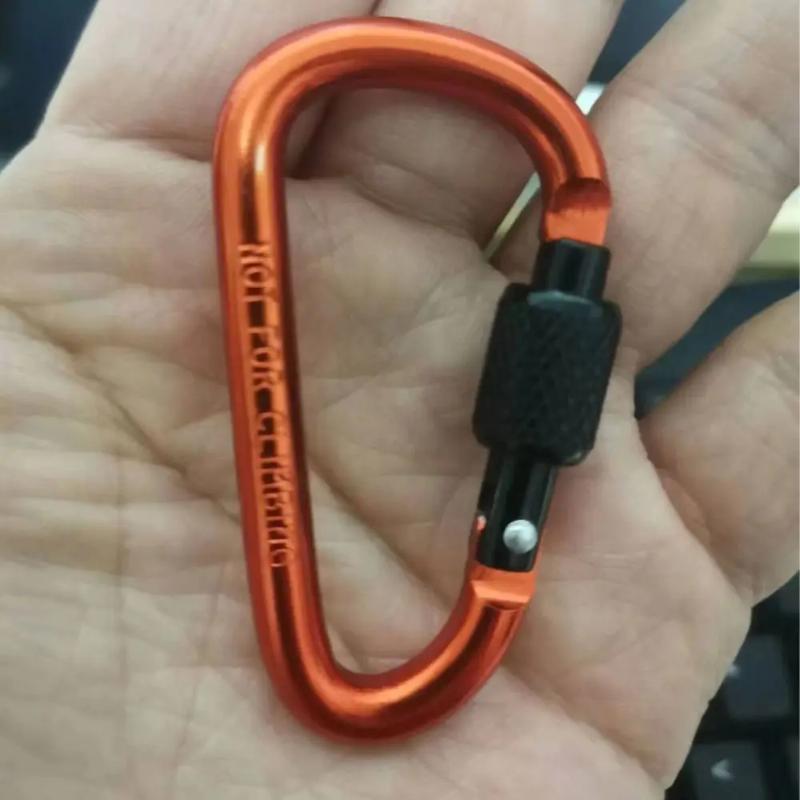 

1Pc Outdoor Sports Multi Color Aluminium Alloy Safety Buckle Keychain with Lock Camping Hiking Climbing Button D-shape Carabiner 1 PC оранжевый