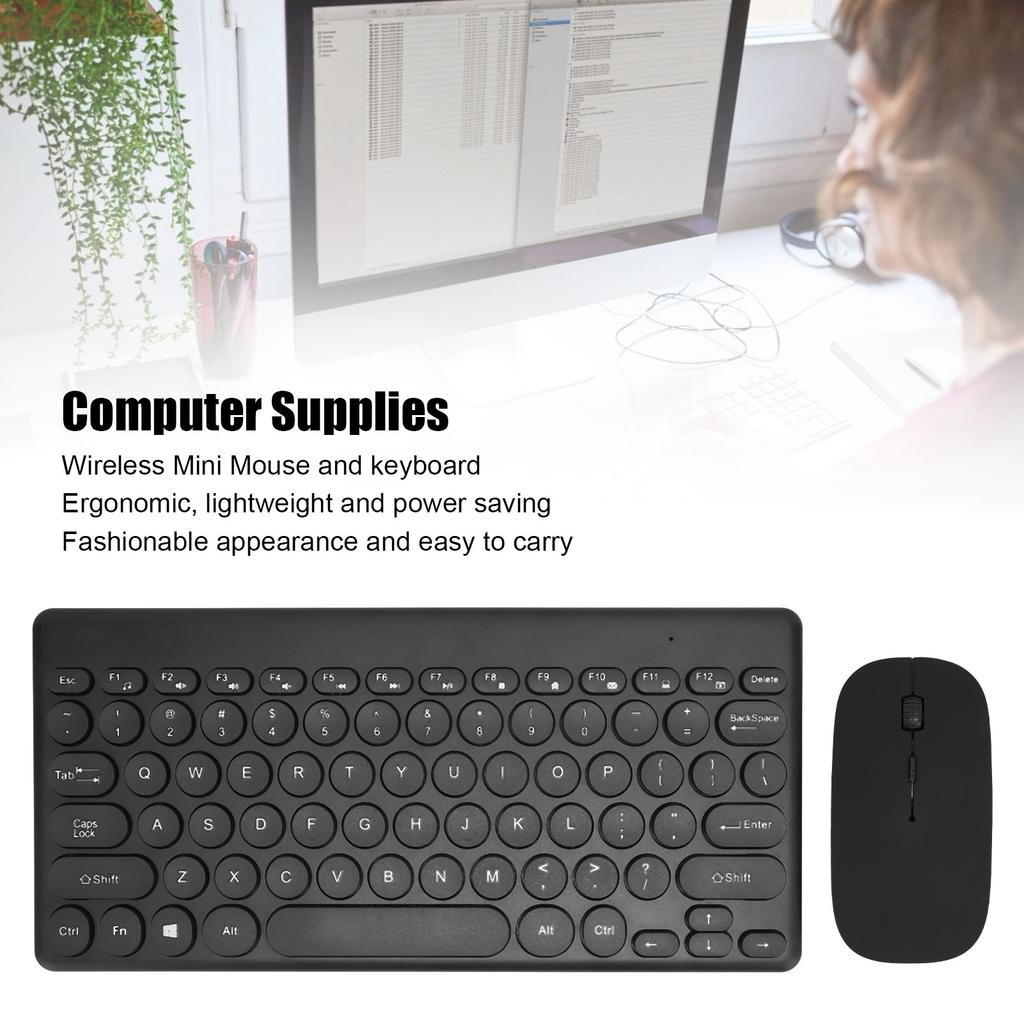 Keyboard Mouse Set Wireless 2.4G 78Keys Keyboard 4Keys Mouse Buttons Computer Supplies for