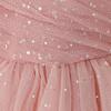 European & American One-Shoulder Sequin Princess Dress for Kids - Evening Mesh Puffy Skirt