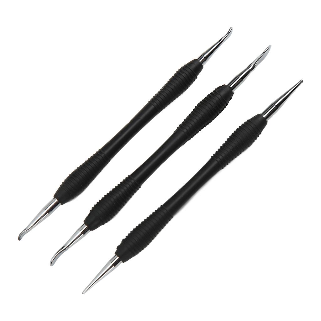 3Pcs Leather Craft Modeling Tools Different Sizes Shapes Strong Stainless Steel DIY Leather Press Rub Tool for Household