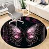 1pc Butterfly Fantasy Office Round Area Rug, Indoor Mat Suitable ForOffice, Under Office Chairs Bedroom Living Room Home Decor T190