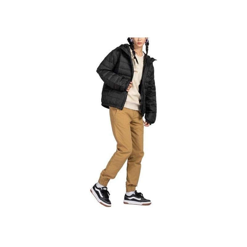 Vans Hooded Zipper Solid Color Long Sleeve Jacket Unisex Jacket Black VN000P2PBLK