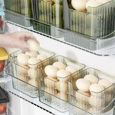 Kühlschrank Seitentür Organizer, Tragbare Transparente Lebensmittelaufbewahrungsbox für Obst, Gemüse, Küchenorganisatoren Zubehör