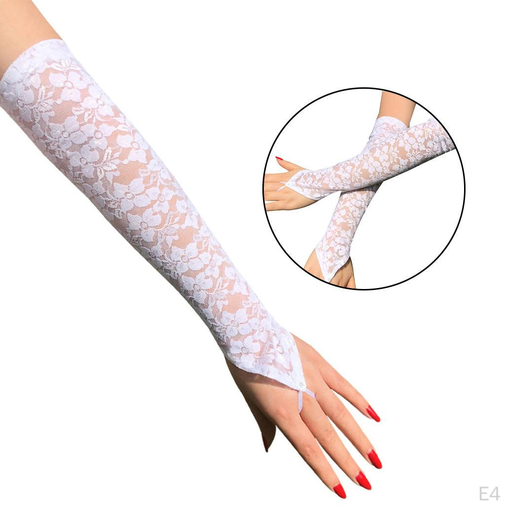 Elegant Lace Fingerless Gloves for Women - Perfect Evening Parties and Opera Costumes