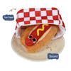 Squeaky Plush Dog Toy Hot Dog Bun Shape Chew Toy Dog Snuffle Toy with Crinkle Paper Puppy Teething Toy for Boredom Relief Interactive Training