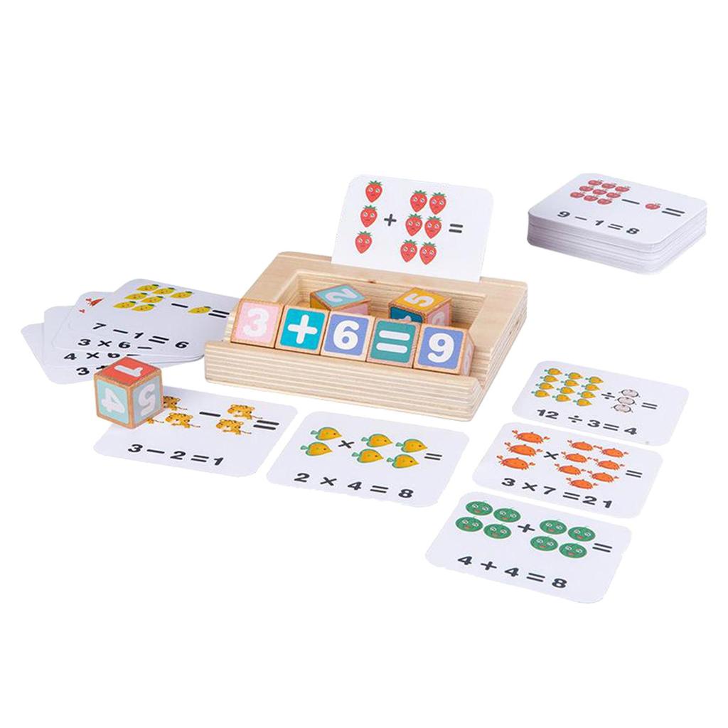 Spelling Games for Kids Ages 2 - 4 - 6 Math Wooden Letter blocks of number Flash Cards for Toddlers - Sight Word Games