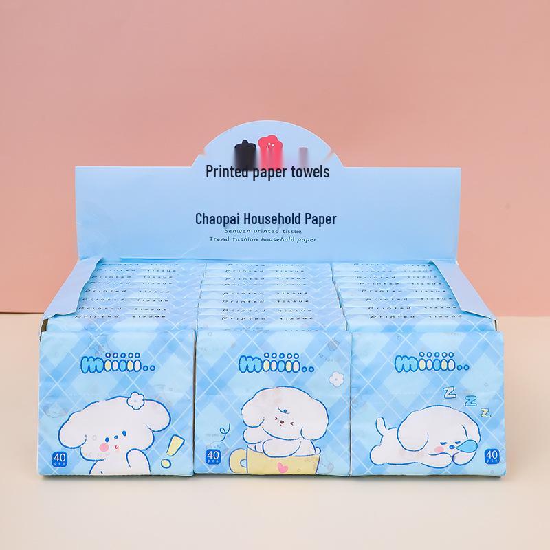Stylish Portable Pocket Tissue Pack - 40 Sheets of Printed Facial Tissue