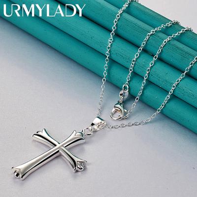 URMYLADY 925 stříbrný kříž s přívěskem náhrdelník hadí řetízek pro ženy svatební zásnubní módní šperky