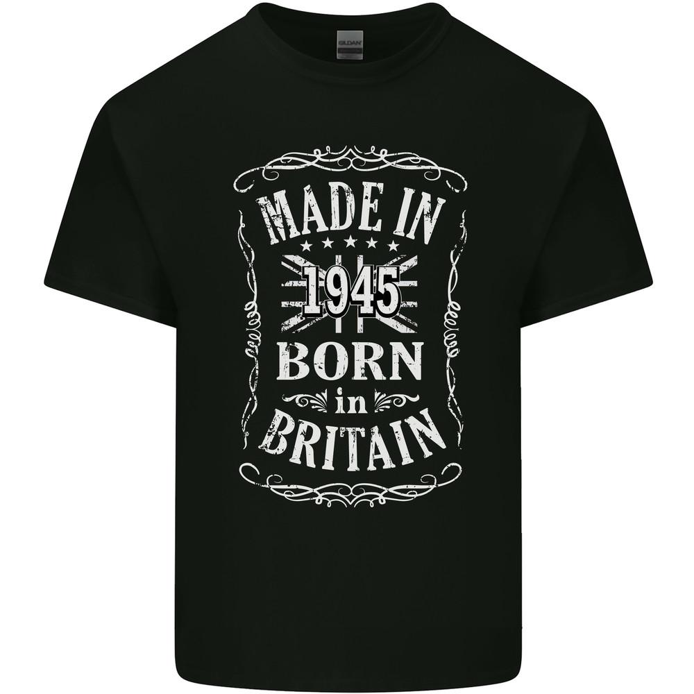 Born In Britain 80th Birthday Made 1945 Mens Light Cotton T-Shirt
