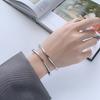 Simple And Fashion Double Layer Bangle with Geometric Irregular Lines 925 Sterling Silver Exquisite Opening Bracelets TYB650