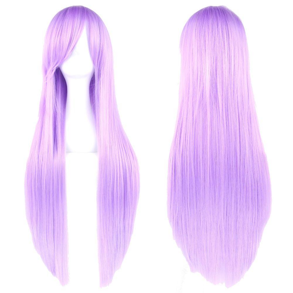 80cm Long Synthetic Hair Layered Anime Straight Hairpiece Halloween Cosplay Wigs  Carnival