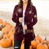 Women's Fashion Casual Halloween Printed Mid-Length Irregular Hem Cardigan Jacket