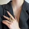 Opening Chocolate Color Open Ring Adjustable Exaggerated Ring Imitation Pearl Planet Rings  Wedding