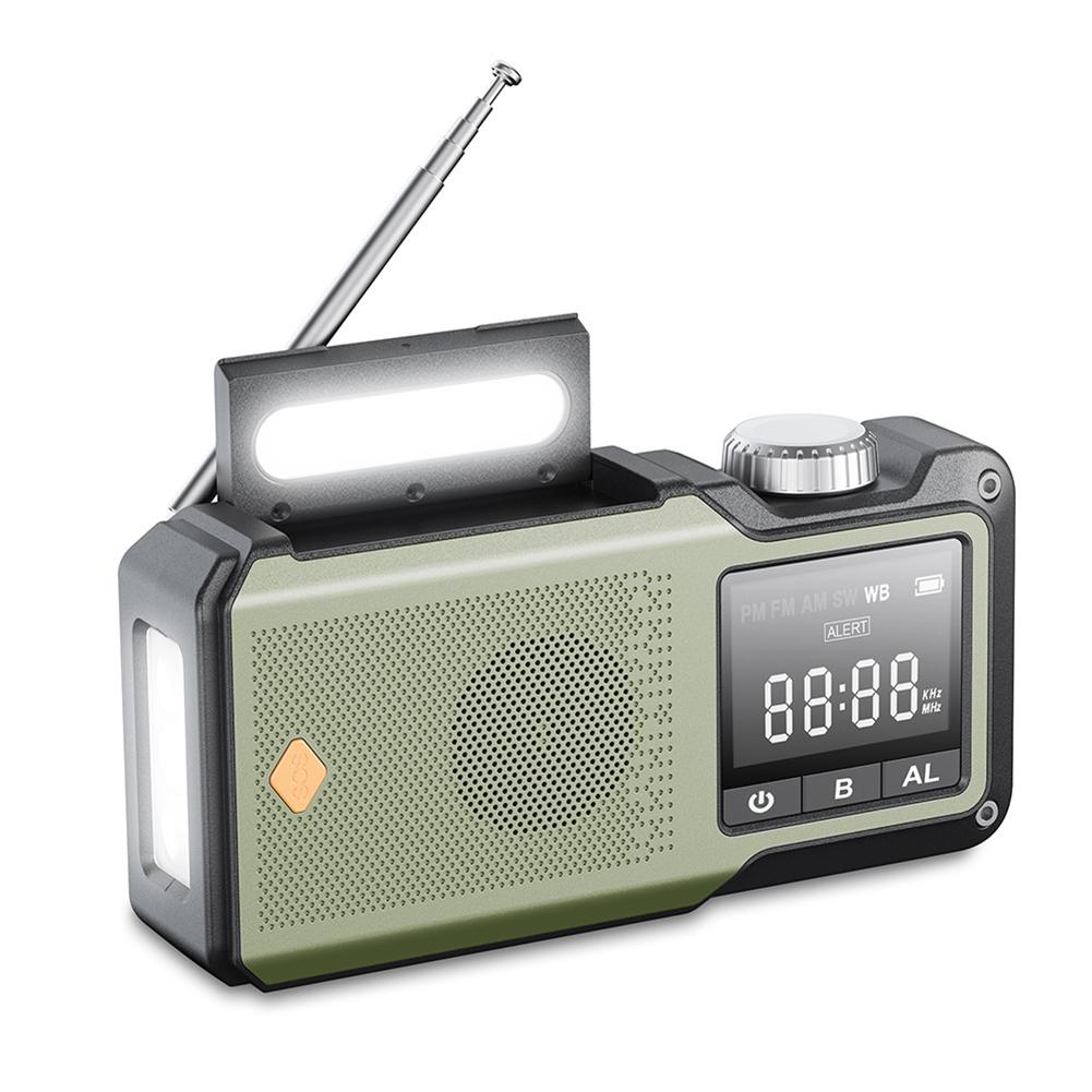 10000mAh Hand Crank Emergency Radio AM/FM/WB Multifunctional Weather Radio with Power Bank SOS Alarm Flashlight Reading Lamp