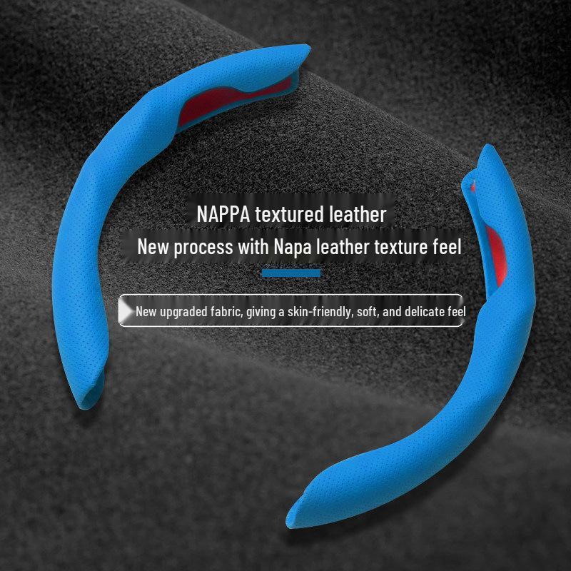Tesla Model 3/Y Ultra-thin Non-slip Sweat-absorbing Steering Wheel Cover with Card Holder for All Seasons