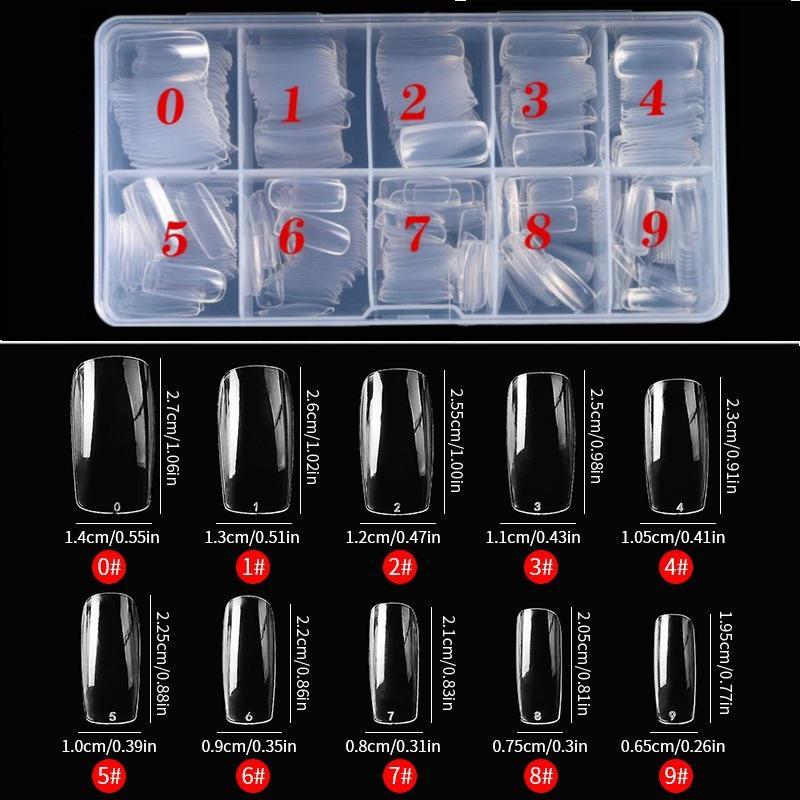 Korean Standard Clear French Nail Tips for Beginner Practice - Full & Half Cover, 500 Pieces