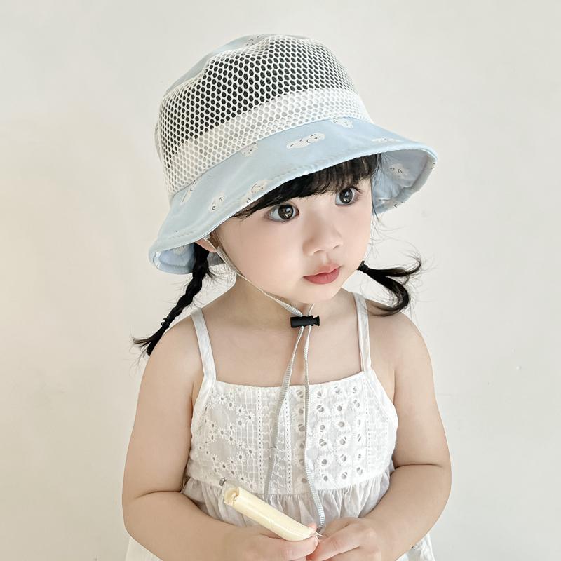 Summer Baby Sun Hat Cartoon Mesh Children Panama Hat Baby Cap for Girls Boys Infant Accessories Kids Bucket Hats 1-3Y