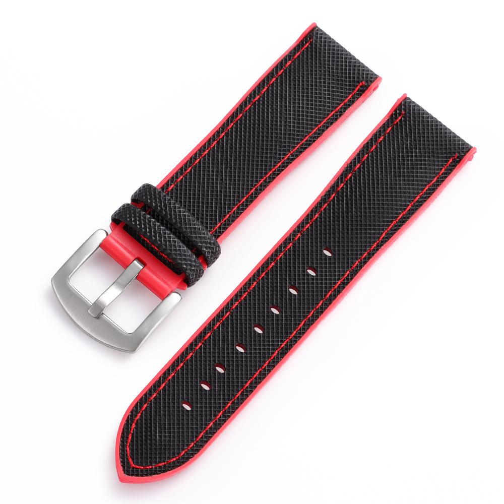20mm 22mm Watch Strap Rubber Watchband Men's Sports Diving Straps for Tissot for Seiko for Omega Waterproof Wristbelt Nylon Band
