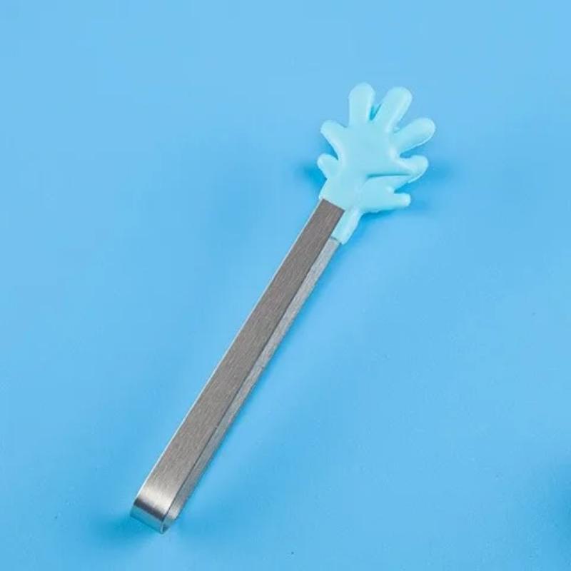 1 STK Små mattang, minitang i rustfritt stål med silikonspisser, for matlaging Grilling BBQ Buffet, 5 tommer