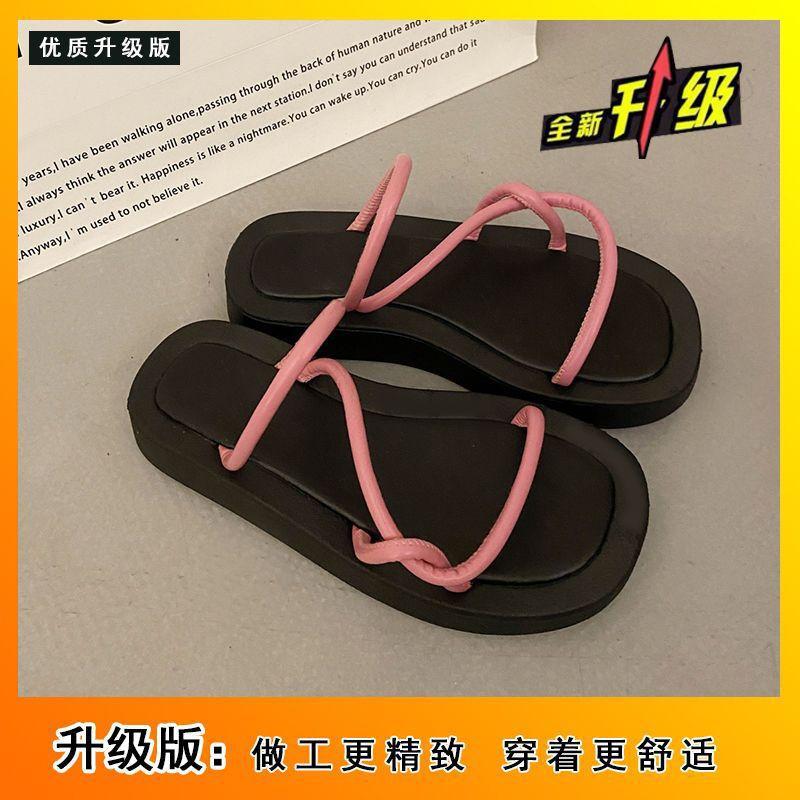 Fashion Roman Cross-strap Slippers Summer Women's Outerwear 2025 New Open-toed Internet Celebrity Super Fire Platform Sandals