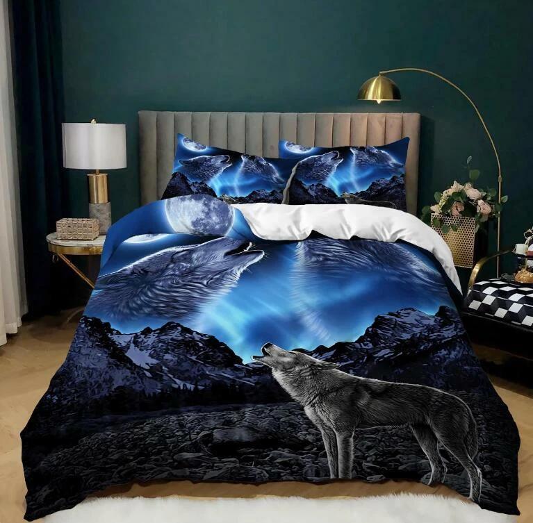 

Wolf Bedding Set Kid Men Gift Animal Down Duvet Cover Queen King Double Duvet Cover Pillowcase 2/3pc Soft Bedroom Decoration Baby 100x135cm