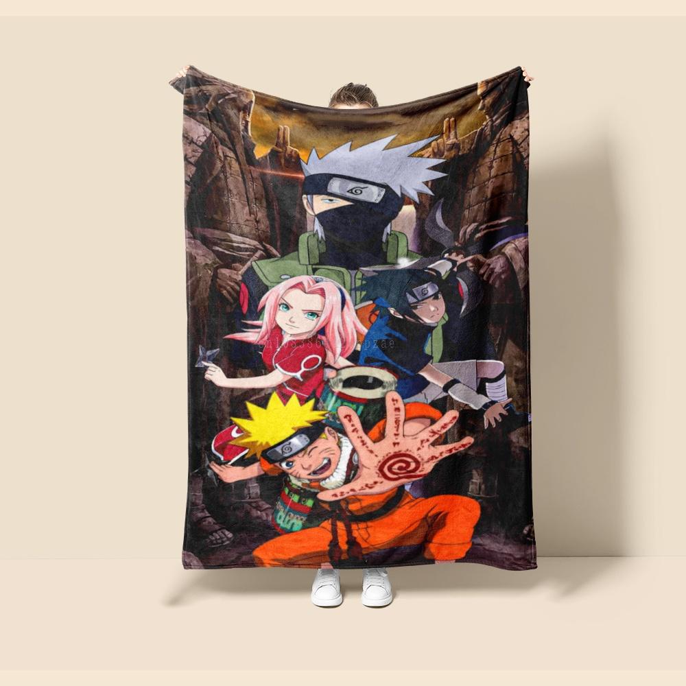 Flannel Blanket Blanket,Naruto Cartoon Sofa Winter Comfort Soft Fluffy Luxury Blanket Adult Home and Decor Microfiber Bedding