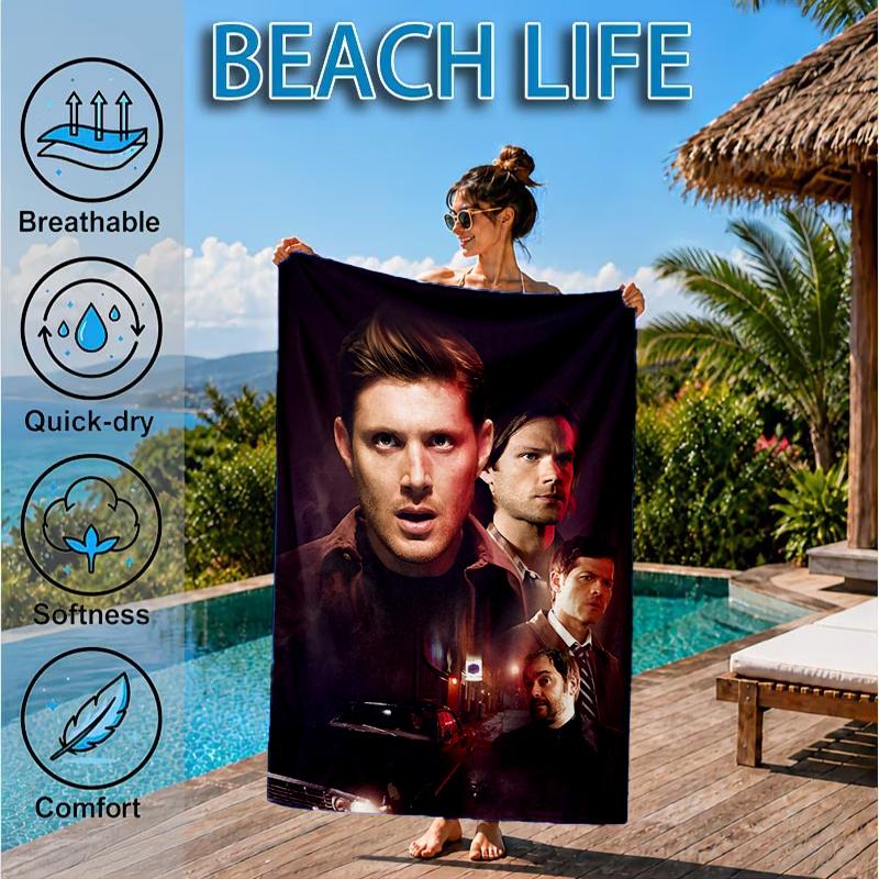 Super-natural Darkness Deliverance Beach Towel, Microfiber Beach Towel, Perfect For Pool, Beach, Travel, Home Decor Beach Party Fan gifts