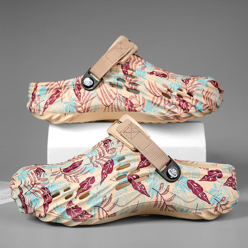 Herrenschuhe Strand Clogs Blatt EVA Hausschuhe Sandale Damen Gartenschuhe Flache Sandalen Herren Sneaker Outdoor Flip Flops Haus Clogs 40 white