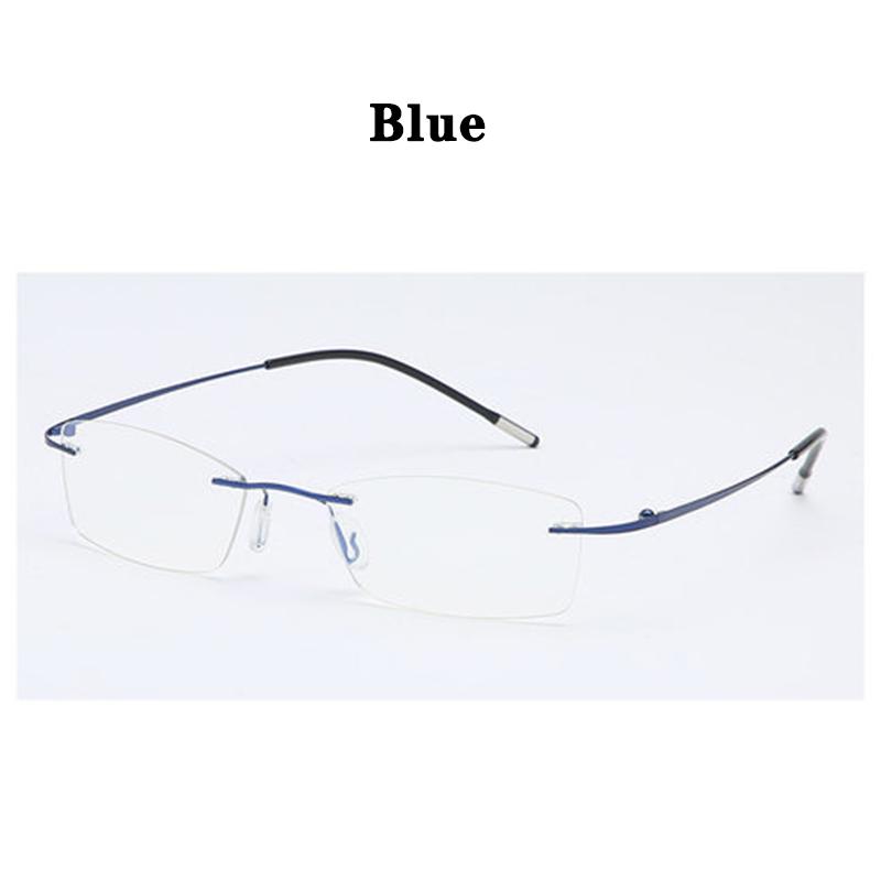Man Rimless Reading Glasses Women Blue Light Blocking Read Glasses Hd Lenses Presbyopic Eyewear Frameless Presbyopia Eyeglasses