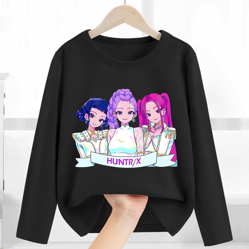 T-Shirts Girls Long Sleeve Children's Cartoon Printed Fashion Clothing Children's Clothing Casual Long Sleeve Crew Neck Top