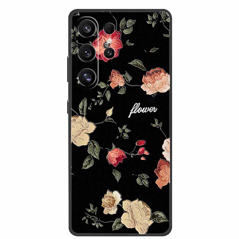 For Samsung Galaxy S26 Ultra Case 3D Relief Flower Emboss Silicone Funda For Samsung S26 Ultra S 26 Ultra Relief Cartoon Bumper