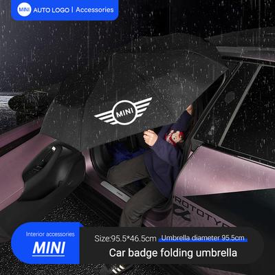 Auto Logo Faltbarer Regenschirm Tragbarer Sonnenschirm für MINI Cooper R56 F56 R50 JCW Cabrio Aceman Countryman Clubman Roadster