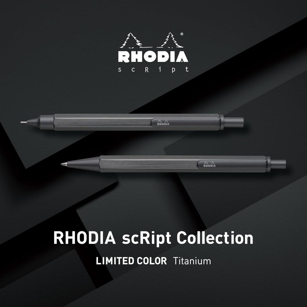 Rhodia 0.5mm Mechanical Pencil Script Aluminum Body   Anodized   Titanium Cf9373