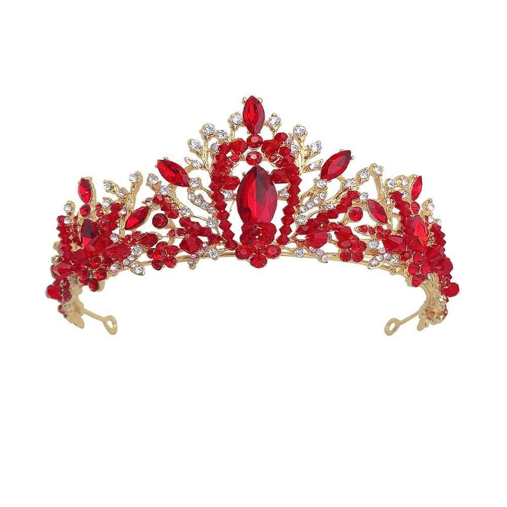 New Bridal Headwear Golden Crystal Handmade Adult Crown Headband Wedding Accessories Wedding Hair Accessories for Women