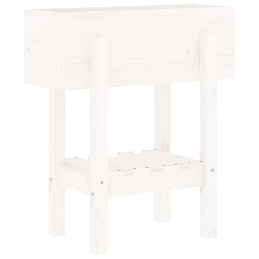 White Plant Pot 62 X 30 X 69 Cm Solid Pine Wood