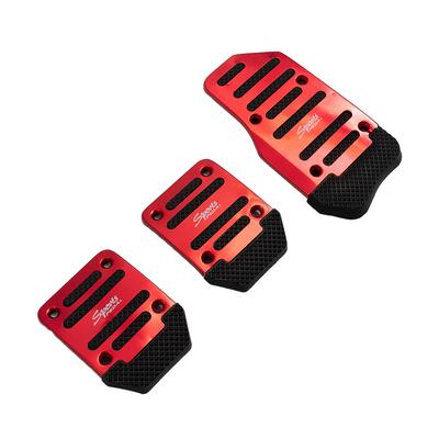 Car Foot Pedal Covers 3Pcs NonSlip Clutch Brake Set Aluminium Alloy with PVC for Increased Friction and Safety