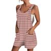 Womens Summer Casual Sleeveless Romper Loose Striped Tied Shorts Overalls Jumpsuit With Pockets 2025 Clothes