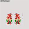 2D Flat Christmas Earrings Gnome Earrings for Women Cute Cartoon Dwarf Acrylic Drop Dangle Earrings Holiday Party Costume Jewelry