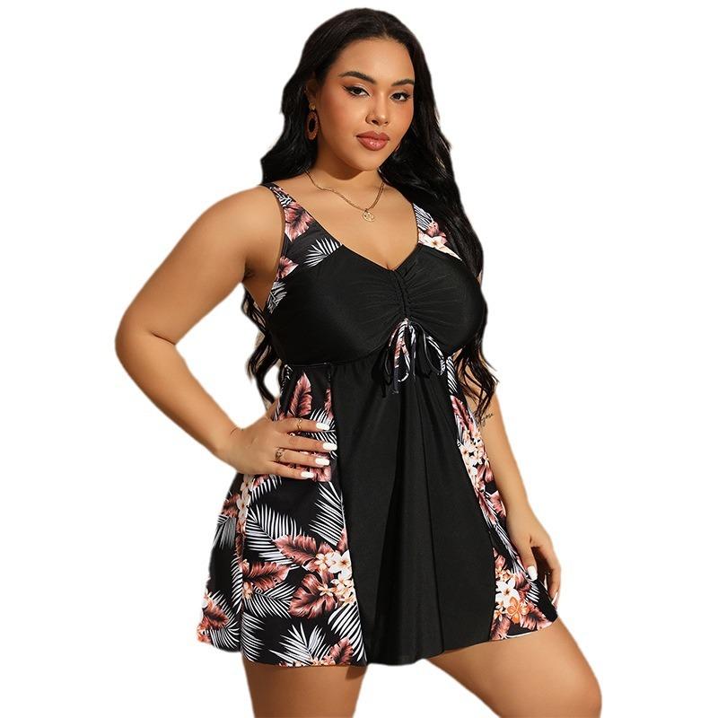 Tankini Plus Size Swimsuit Woman 2025 Bikini Set Two-Piece Swimwear Women Bathing Suit Beachwear Swimdress Monokini 5XL