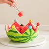 Ceramic Tableware Watermelon-shaped Bowl Fruit Fork Dish Creative Cute Stainless Steel Small Fork Home Living Room Fruit Bowl