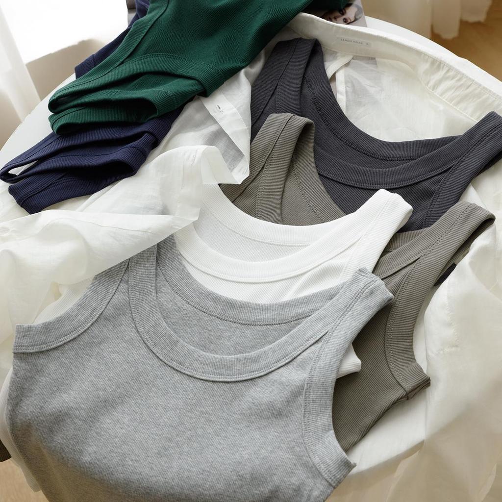 Ripp-Modal-Formweste für Damen mit seitlicher BH-Unterstützung, Bodycon-Basisschicht mit Rundhalsausschnitt für Frühling & Sommer