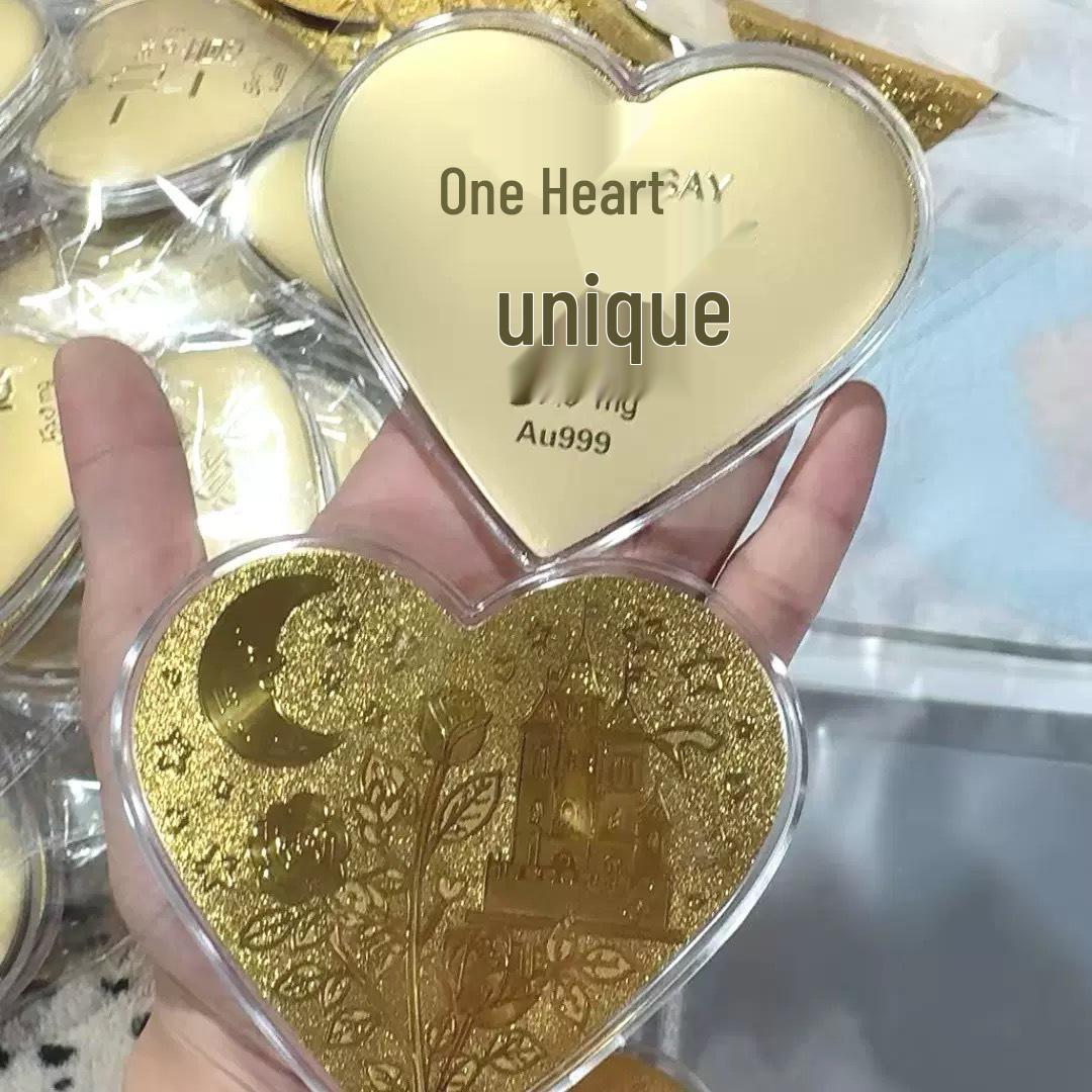 

999 Pure Gold Heart-Shaped Ornament Gift, Perfect for Girlfriend on Qixi Festival or Valentine s Day.