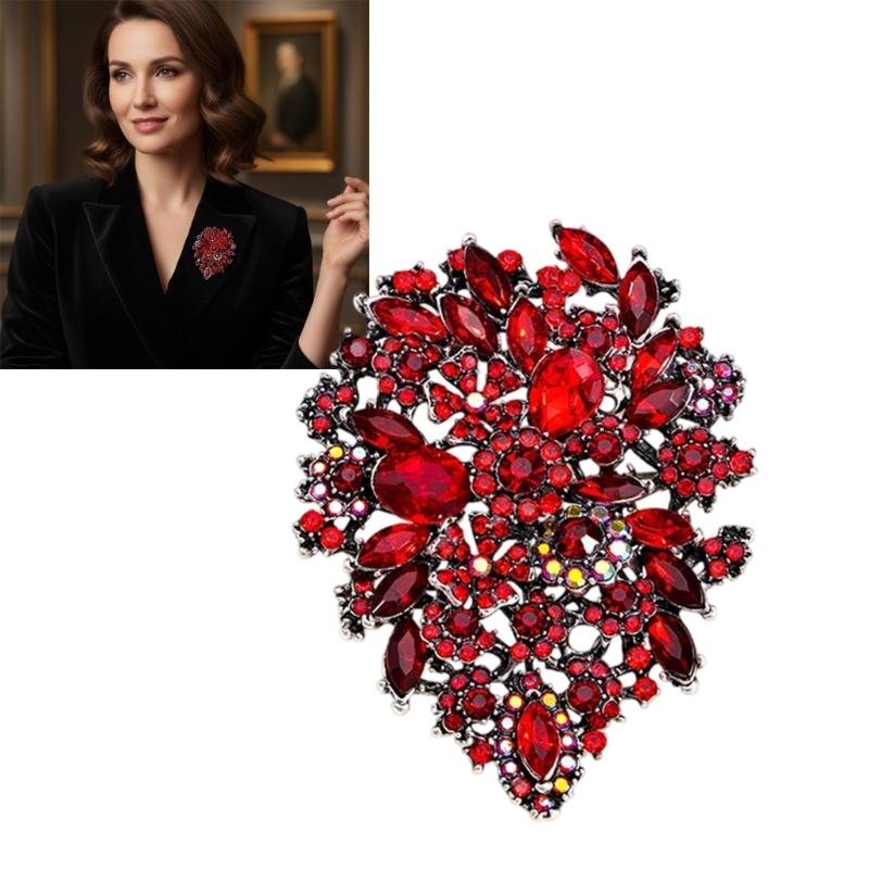 Elegant Flower Brooch Unique Lapel Pin Stylish Clothing Jewelry Sparkling Badge Suitable for Various Daily Party Wear