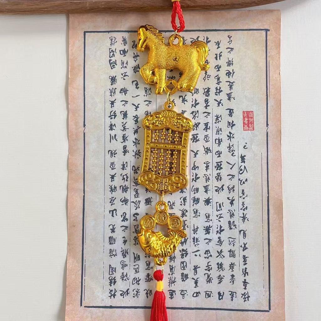 Festive Zodiac 2026 Horse Pendant Chinese New Year Decoration Home Good Luck Car Ornament New Year Gifts
