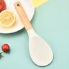 Silicone Rice Scoop With Wooden Handle, Non-stick Rice Cooker Spatula, Suitable For Serving Rice, Cooking Sushi, And Serving Other Foods.